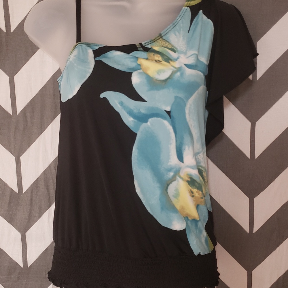 Blue Flower Dress Top